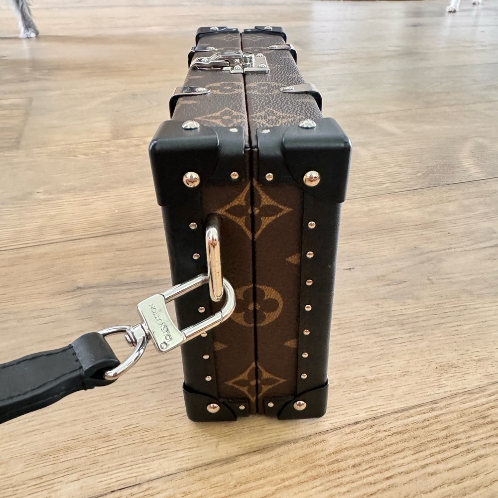 Louis Vuitton Brown Monogram Clutch with Silver Accents - Picture 7 of 12